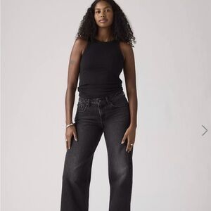 Levi's Black High-Rise Wide Leg Jeans